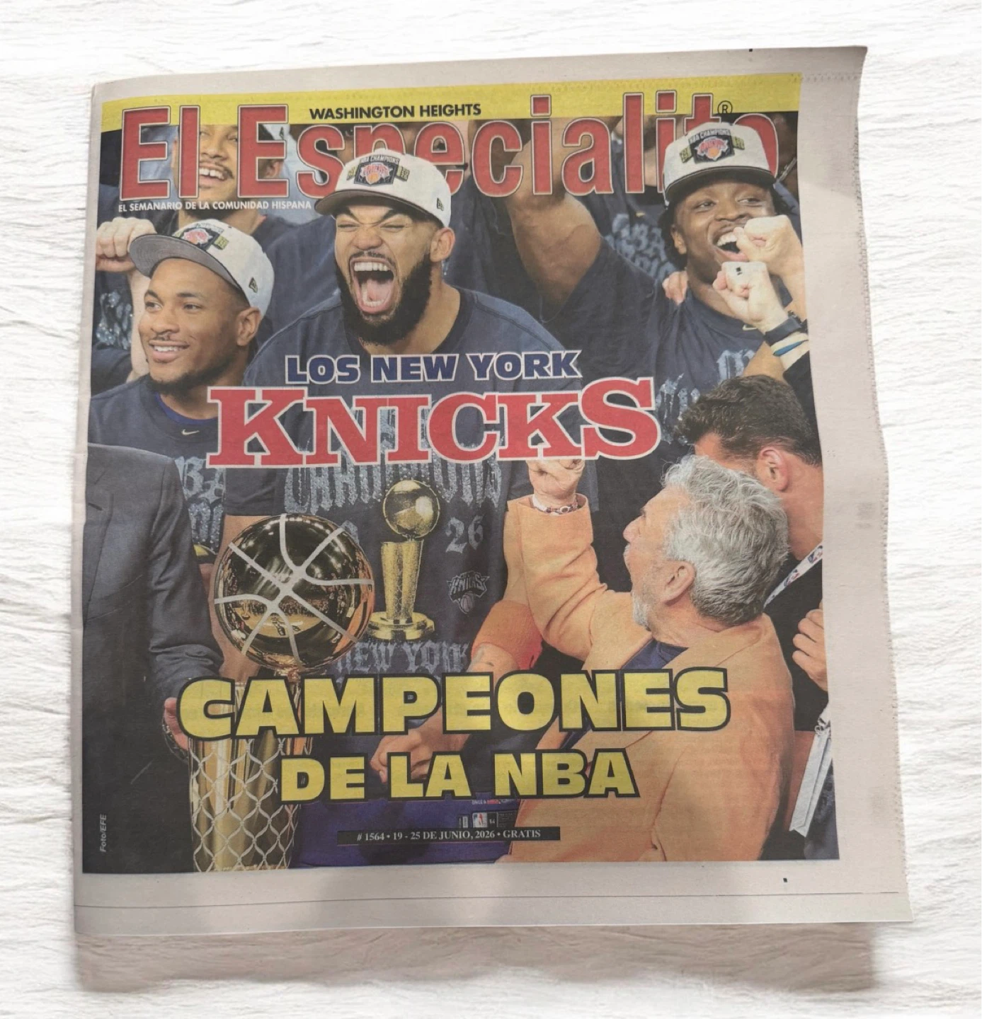 New York Knicks NBA Champions Newspaper