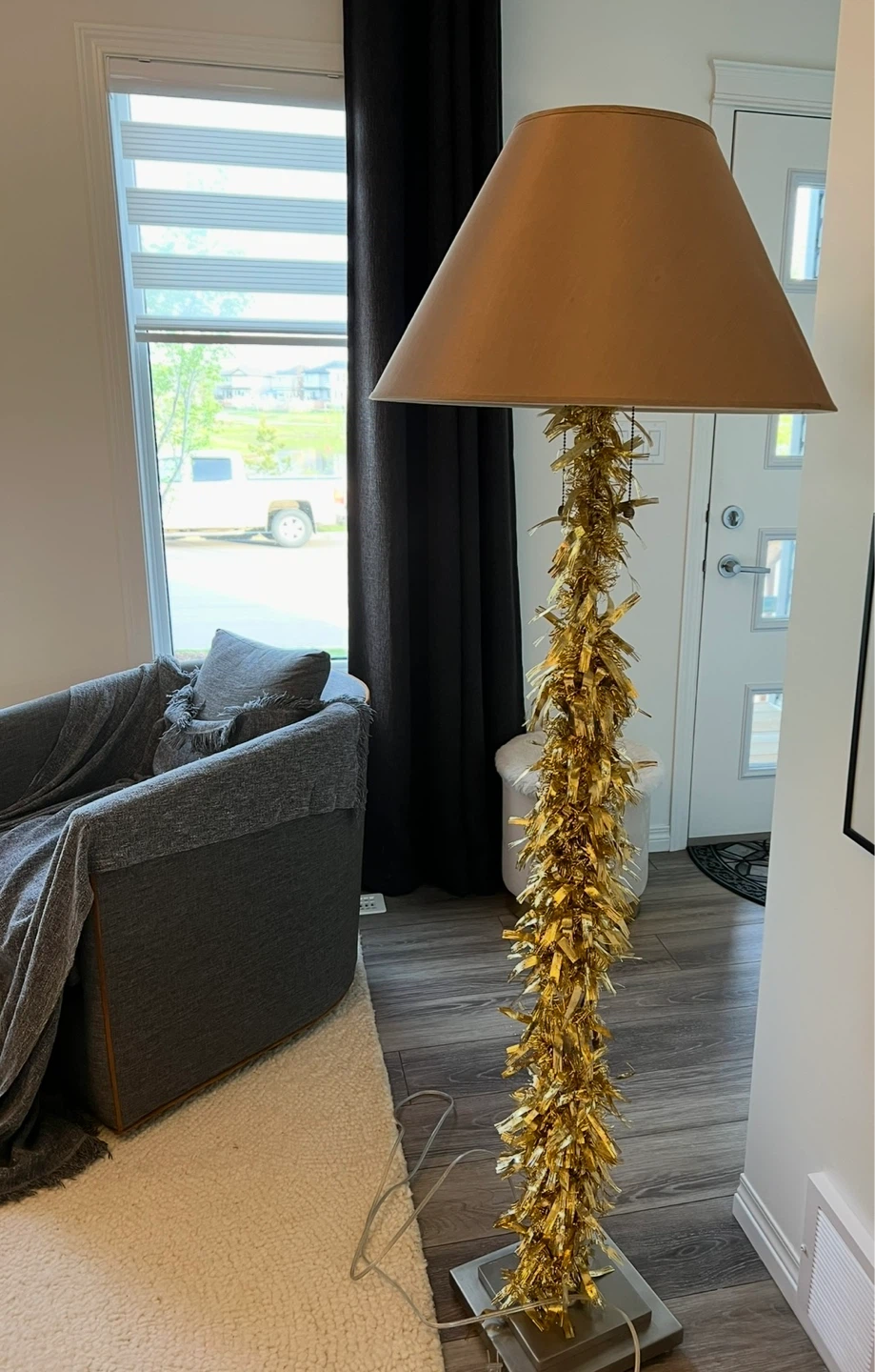 Floor Lamp with Brown Shade