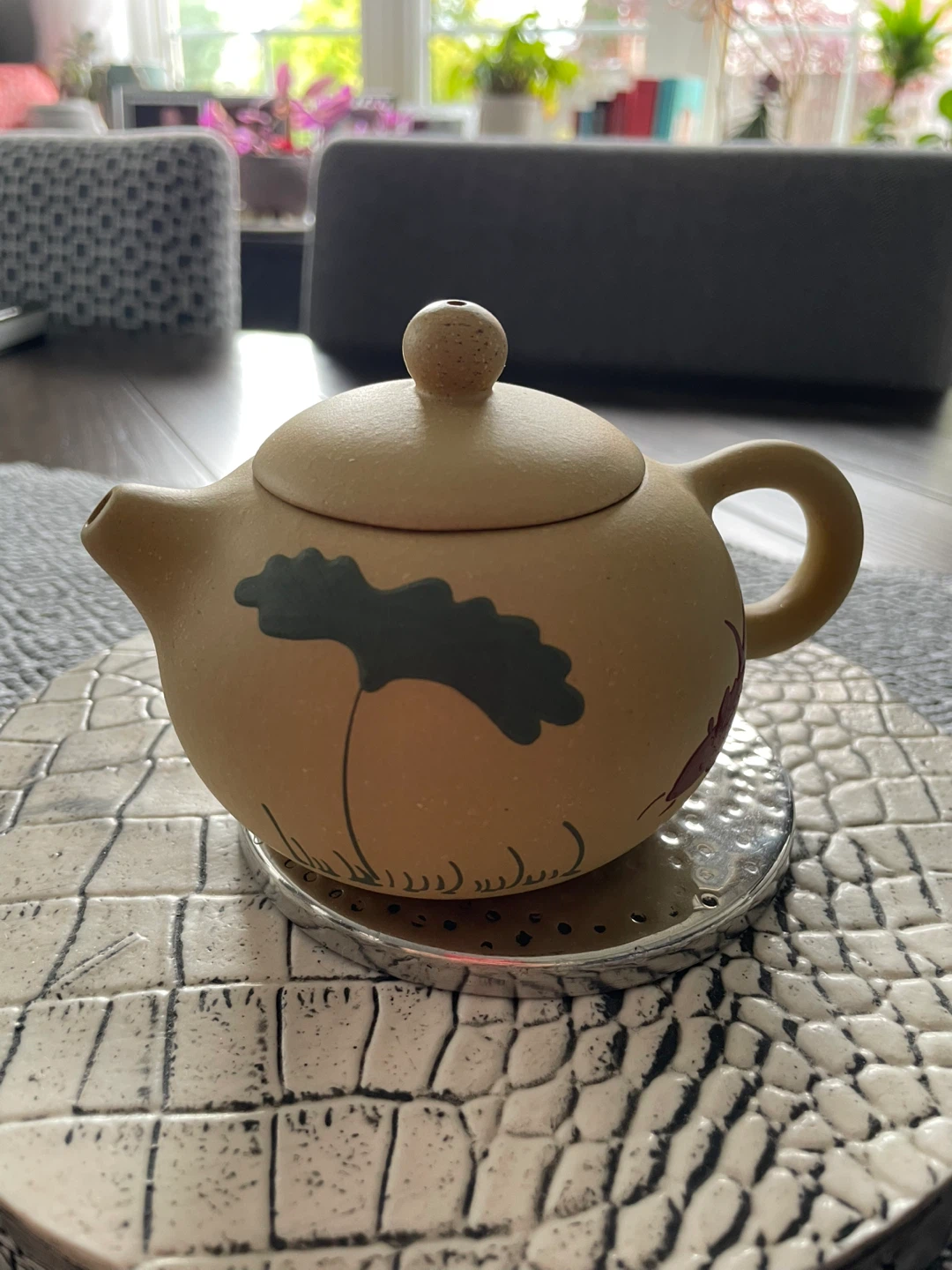 Chinese Clay Teapot with Fabric Pouch