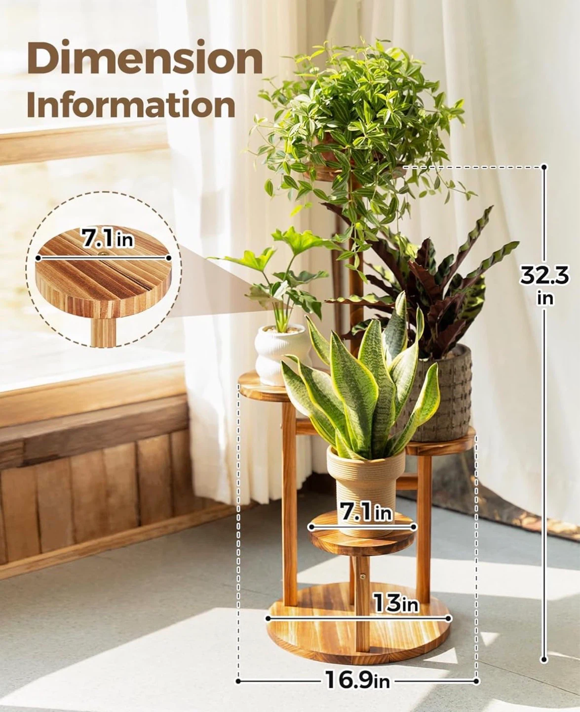 Wooden Tiered Plant Stand - photo 5