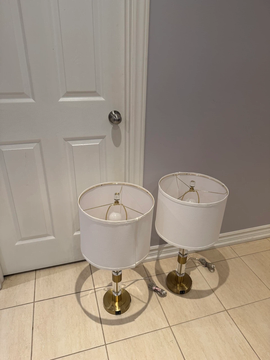 Pair of Table Lamps with USB Ports