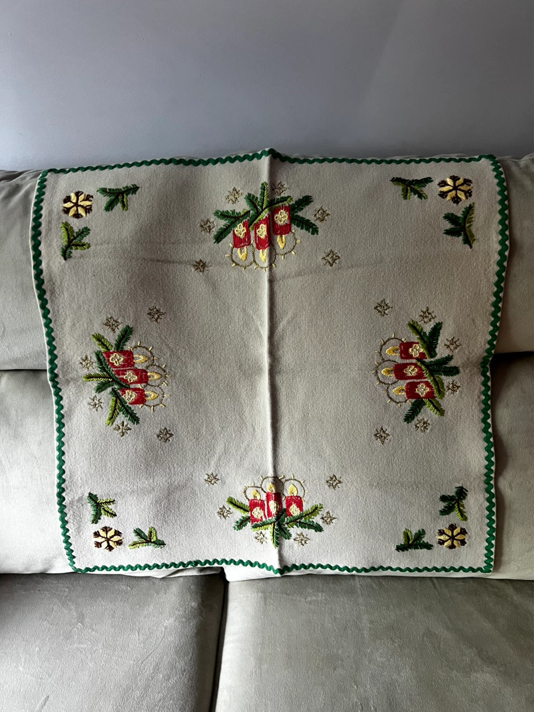 Embroidered Christmas Tablecloth Runner