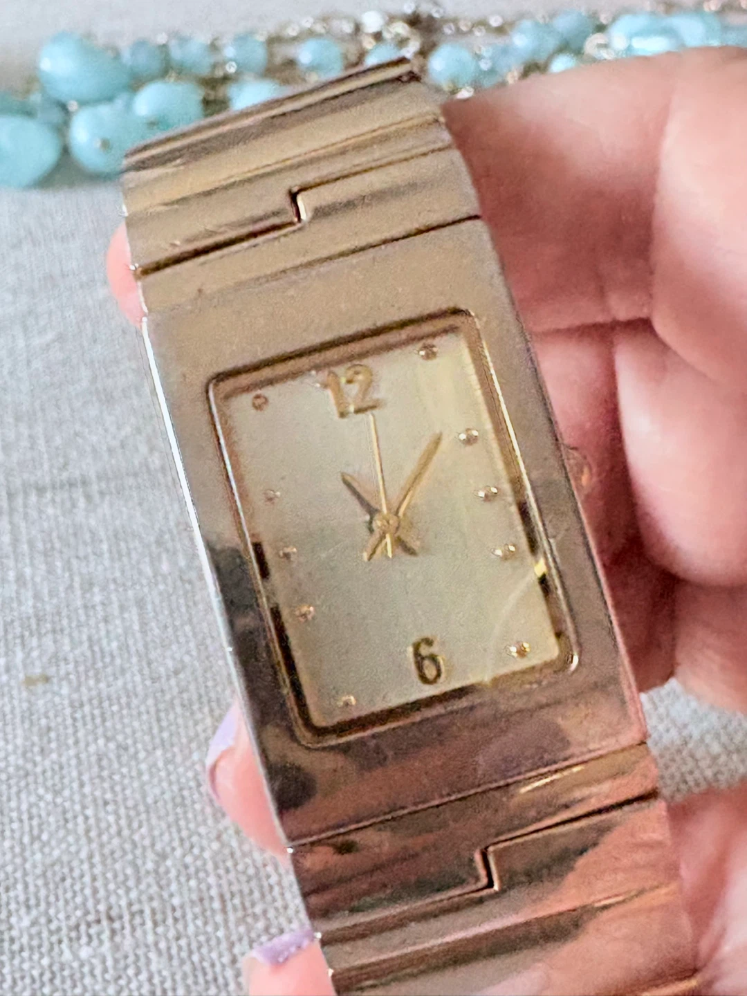 Gold Tone cuff Watch, vintage - photo 4