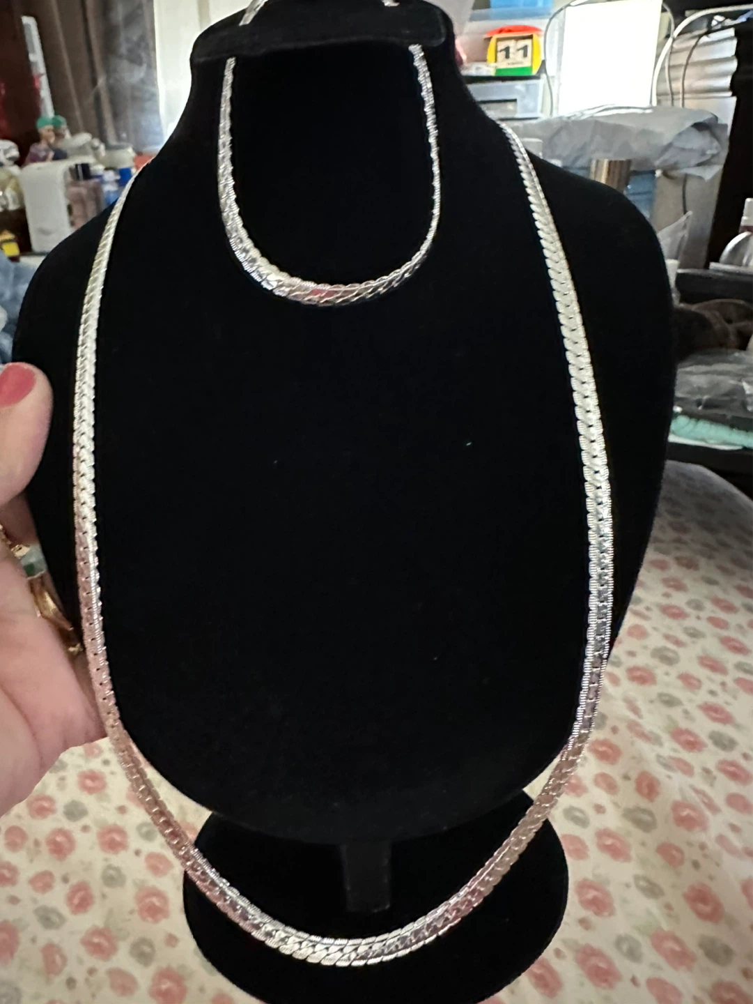 925 Sterling Silver Snake Chain Necklace and Bracelet Set