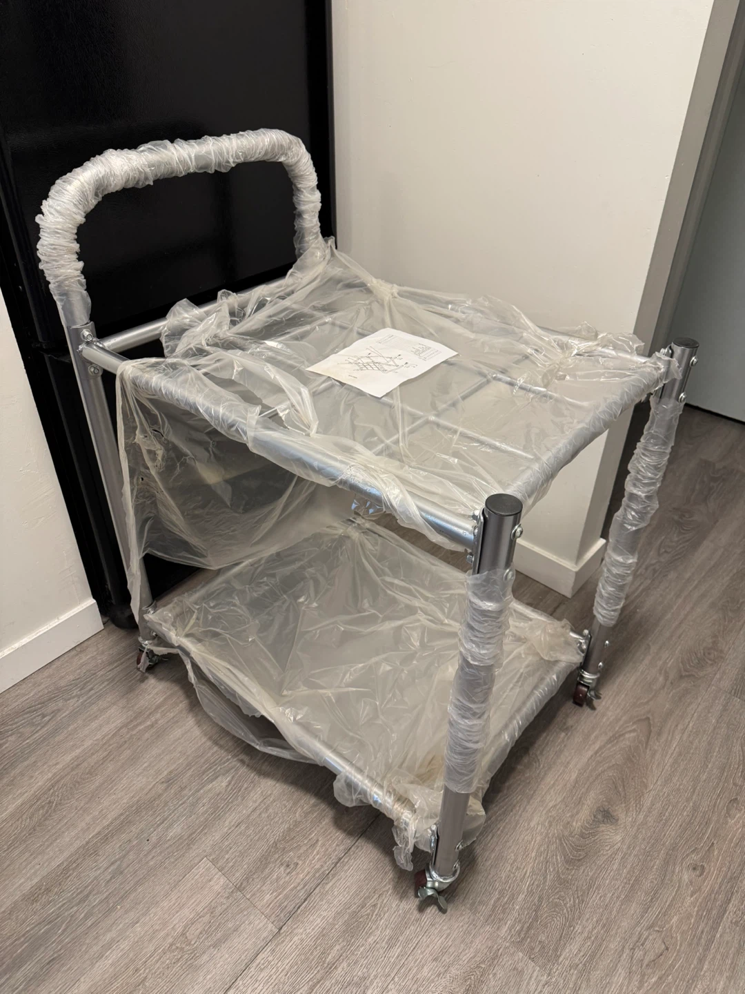 2-Tier Metal Utility Cart with Wheels - photo 2