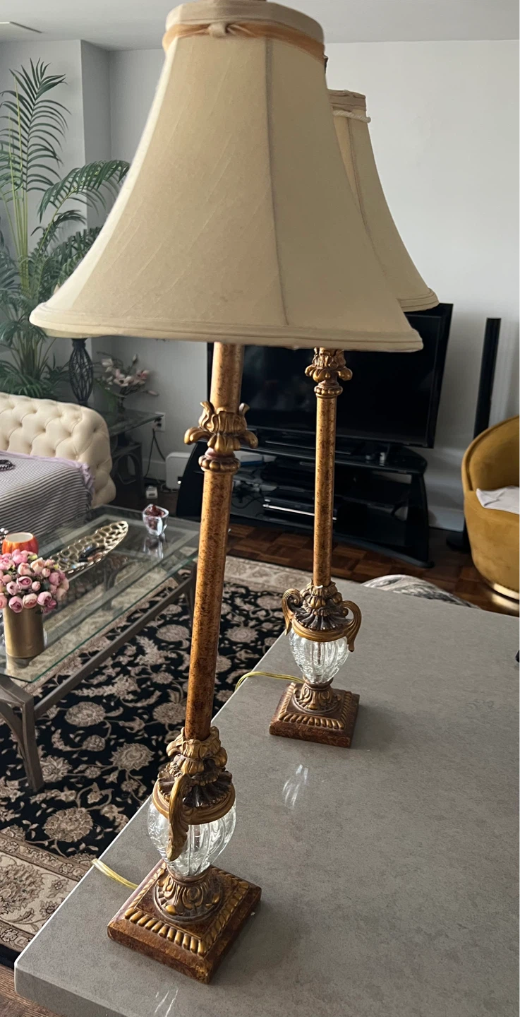 Vintage Ornate Table Lamps (Pair)