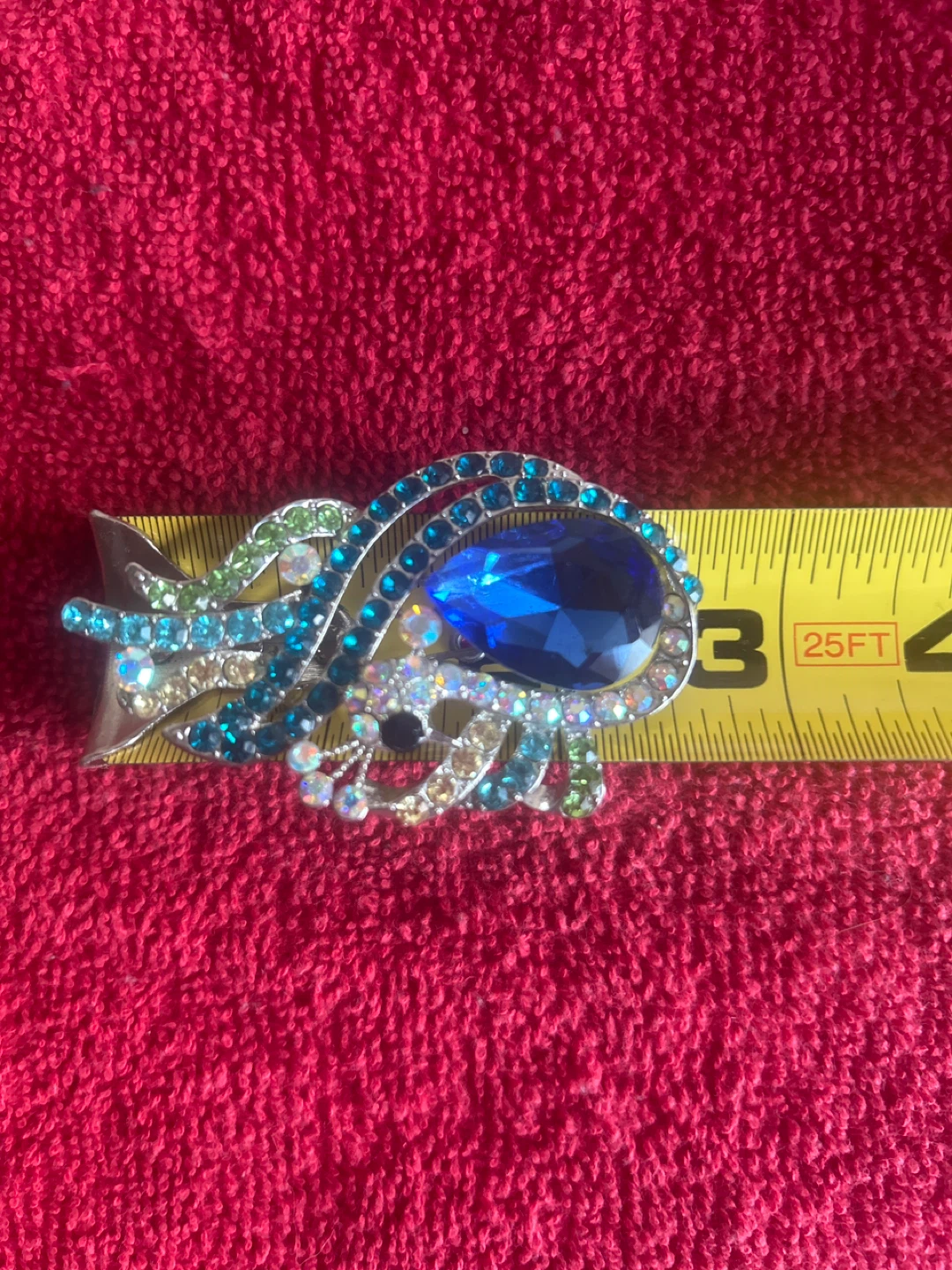 Peacock Brooch with Blue Gem - photo 2