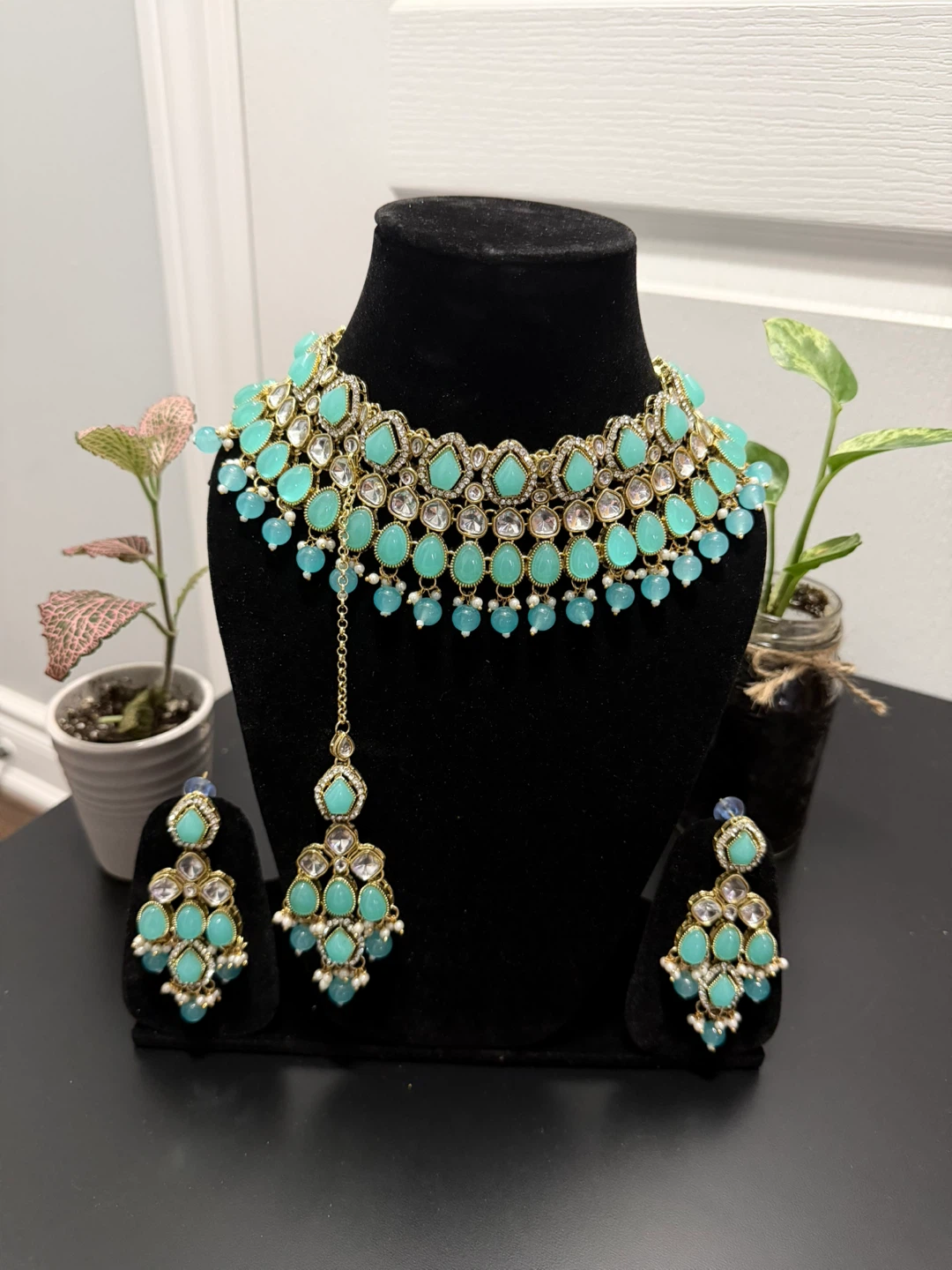 Necklace Set with Earrings and Tikka