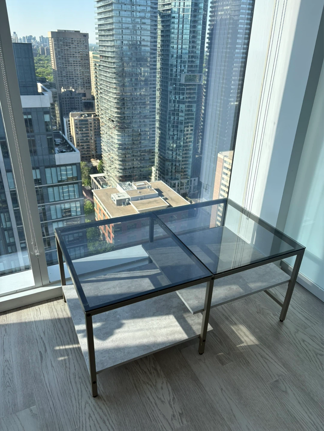 RETAIL $200 |  HOMOOI Glass Coffee Table