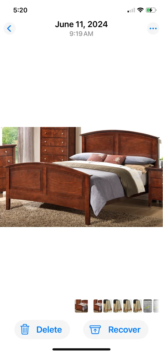 King size bed frame with chest of drawers