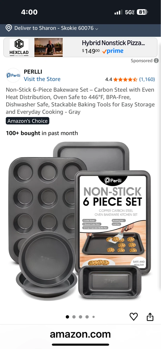 Perlli 6 Piece Non-Stick Carbon Steel Bakeware Set - photo 4