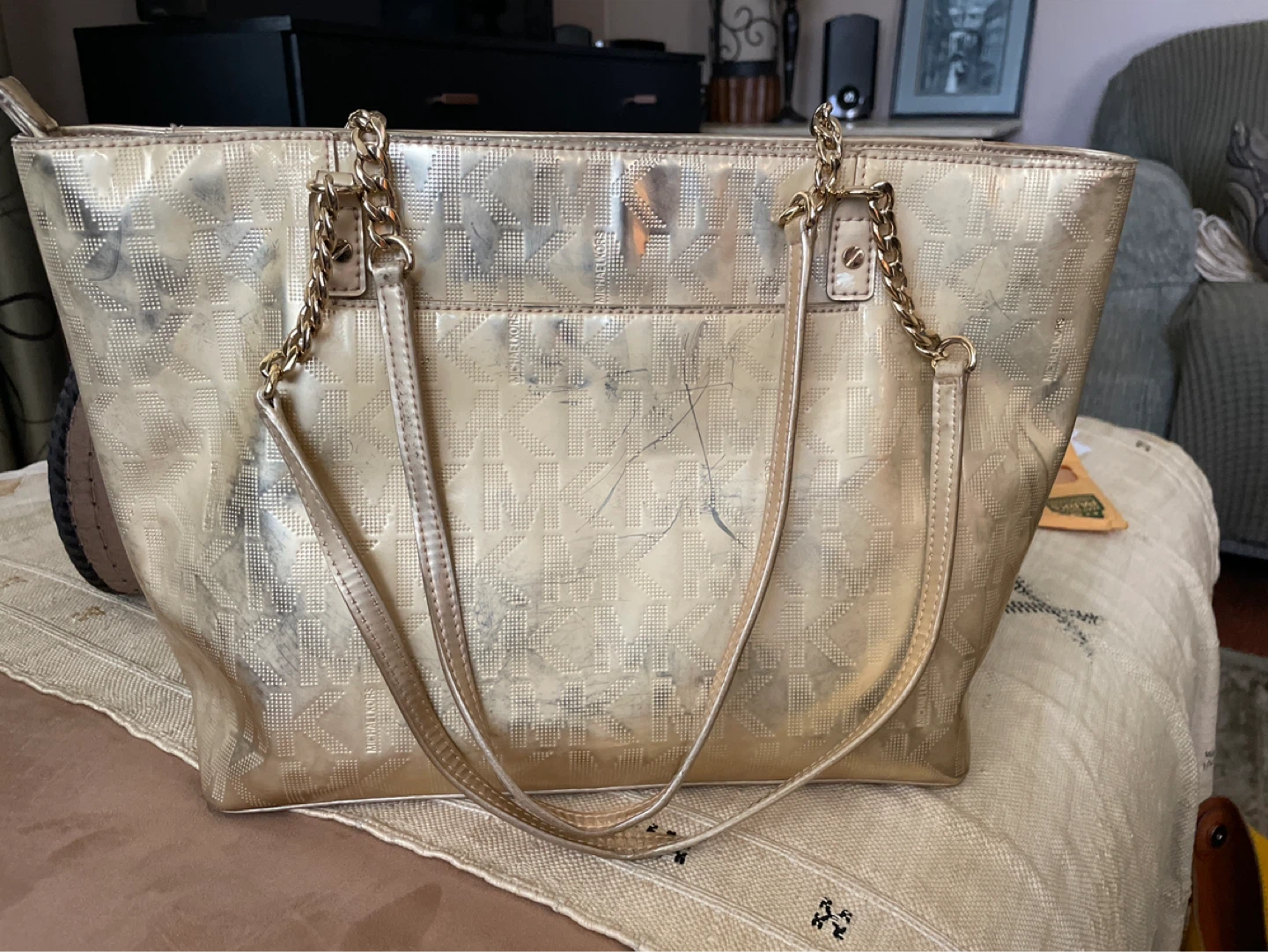 Michael Kors Gold Tote Bag