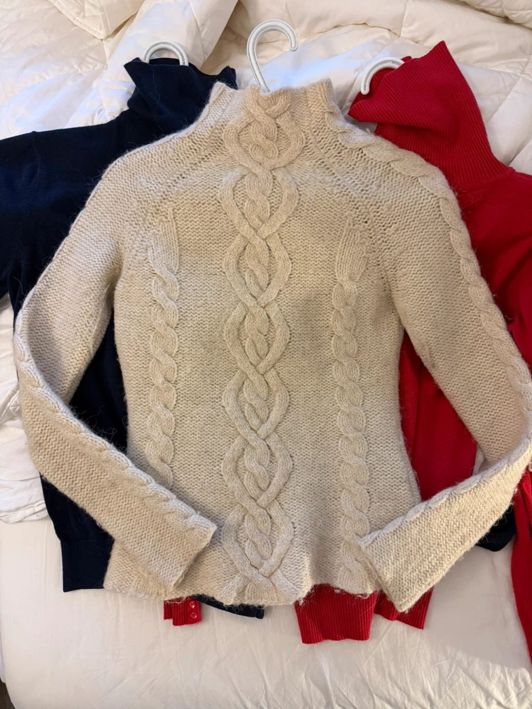 MNG Cream Cable Knit Turtleneck Sweater Size M ⚽️ - photo 2