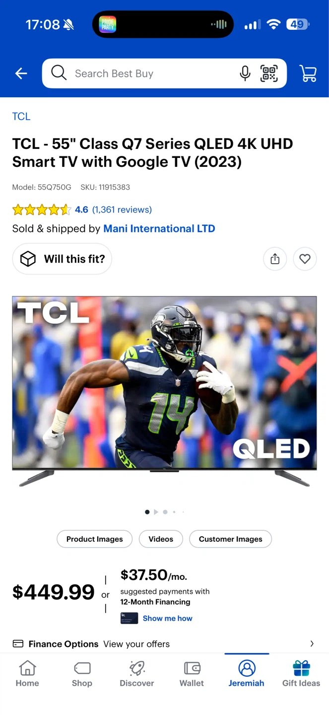 TCL 55" QLED 4K UHD Smart TV with Google TV