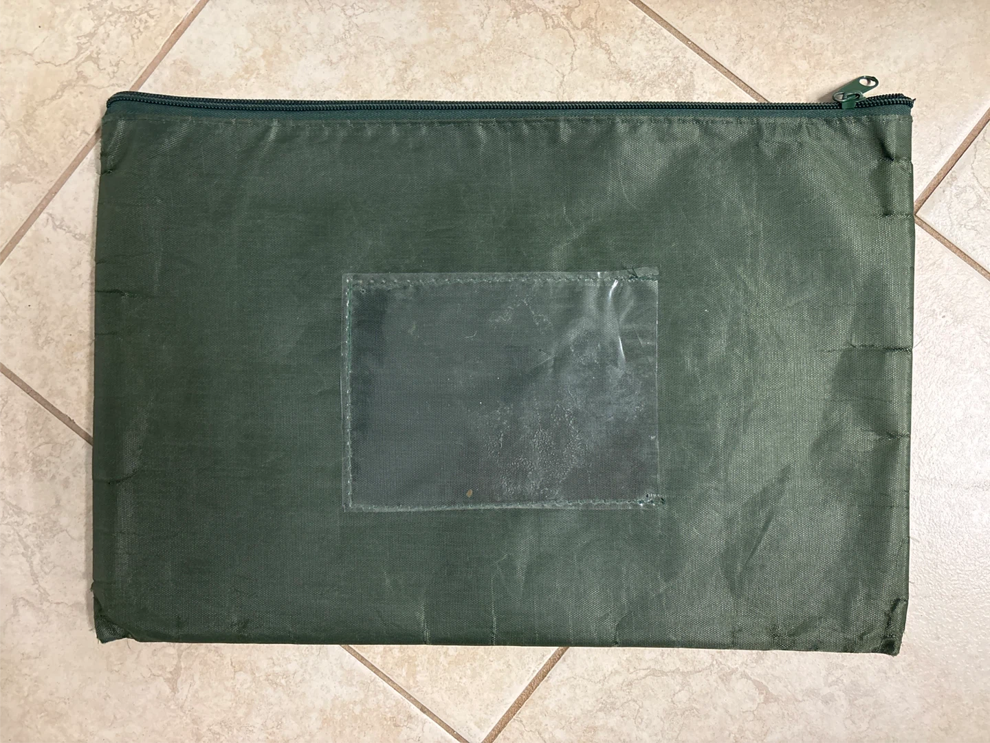 ⚽️Green Zippered Pouch with Clear Window