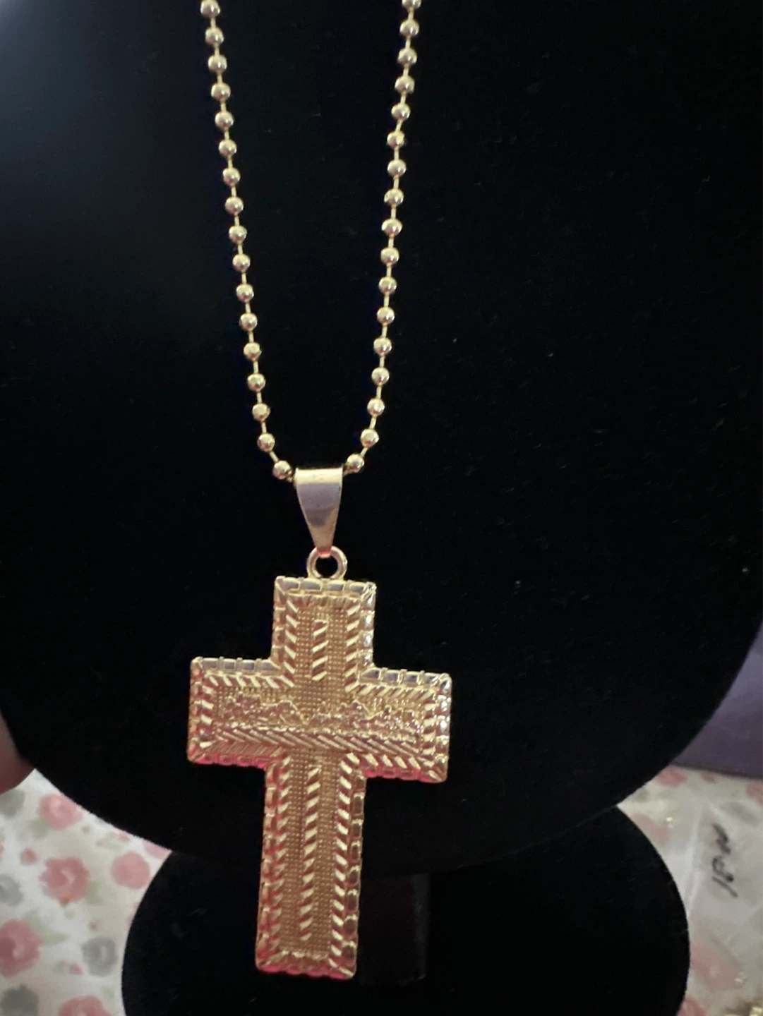 Gold laminated tha last supper Cross Pendant Necklace - photo 2