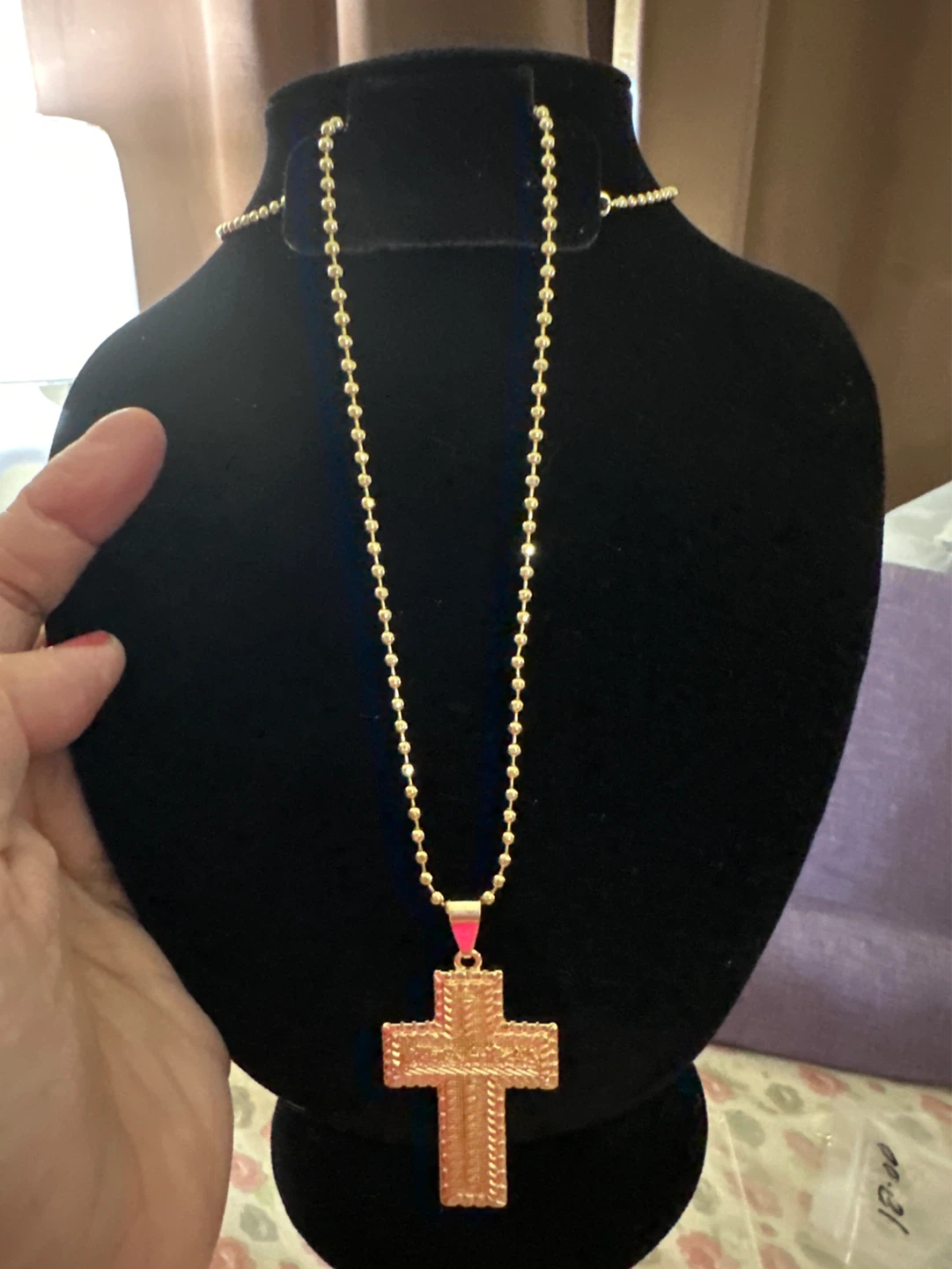 Gold laminated tha last supper Cross Pendant Necklace