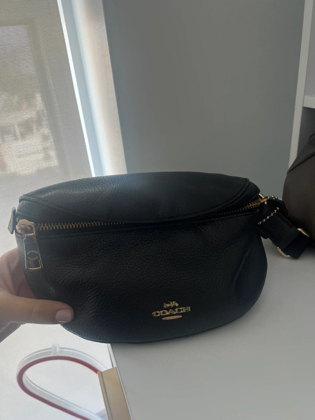 Coach Black Leather Belt Bag