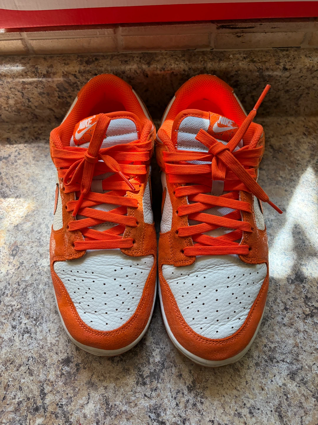 Nike Dunk Low Orange White Sneakers - photo 4
