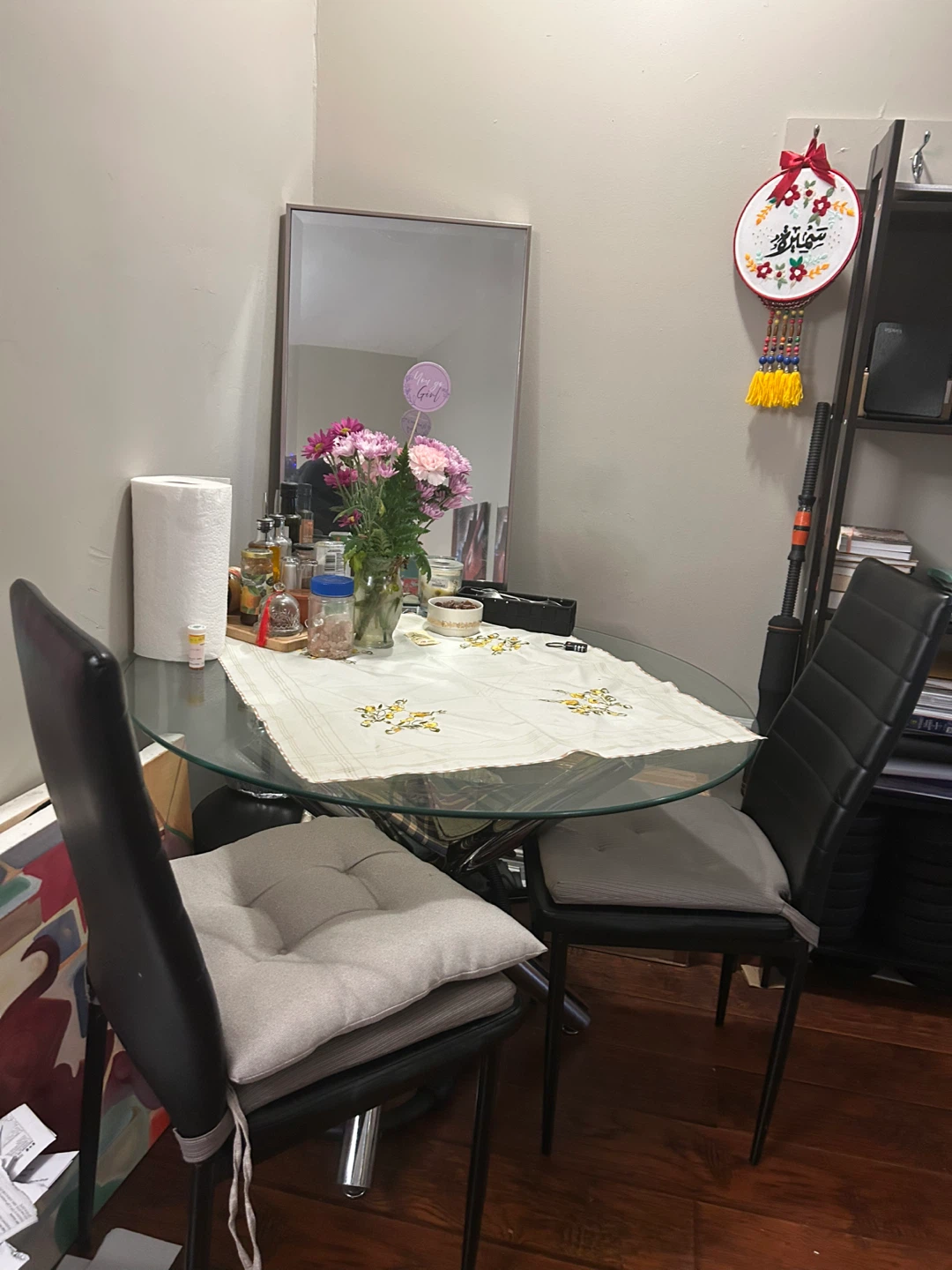 Glass top dining table with 2 chairs - photo 3