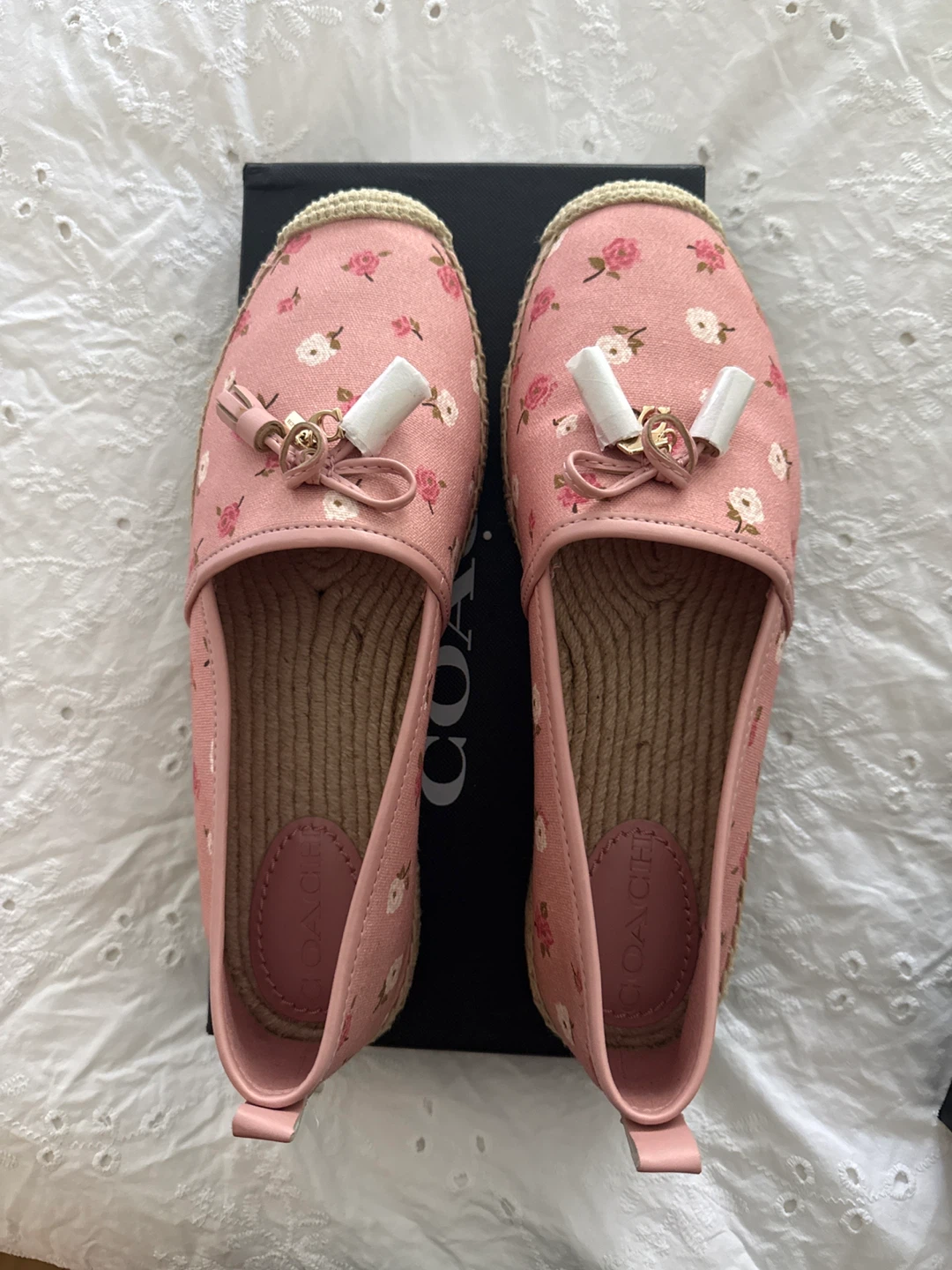 Coach Pink Floral Espadrille Flats