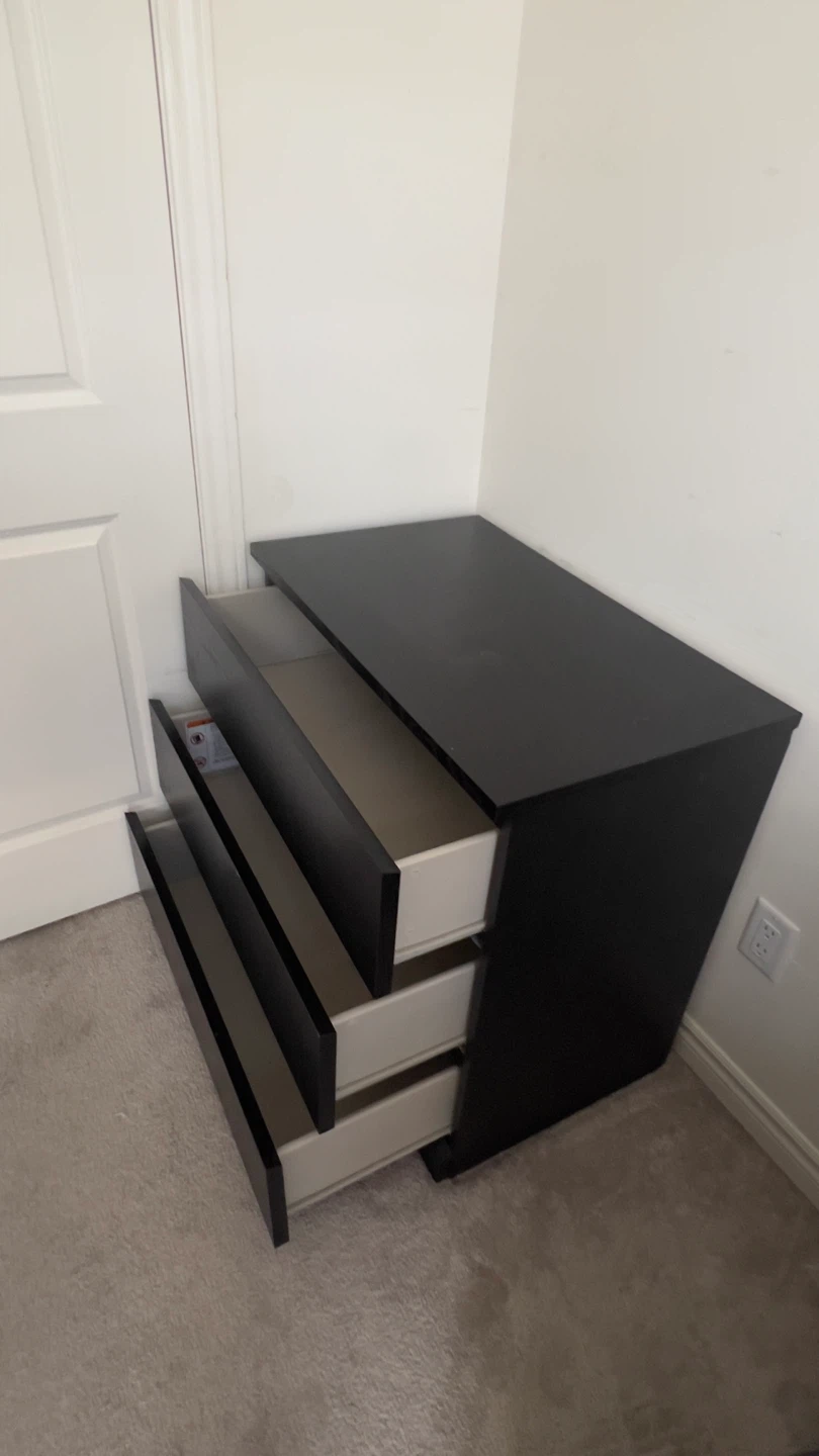 Dark Brown 3-Drawer Dresser
