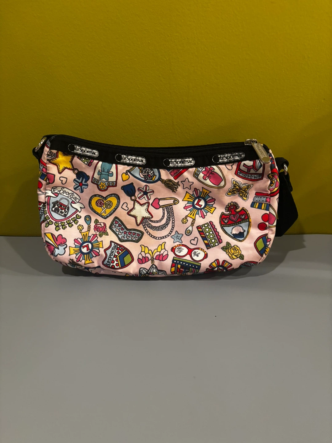 LeSportsac Pink Charm Print Shoulder Bag