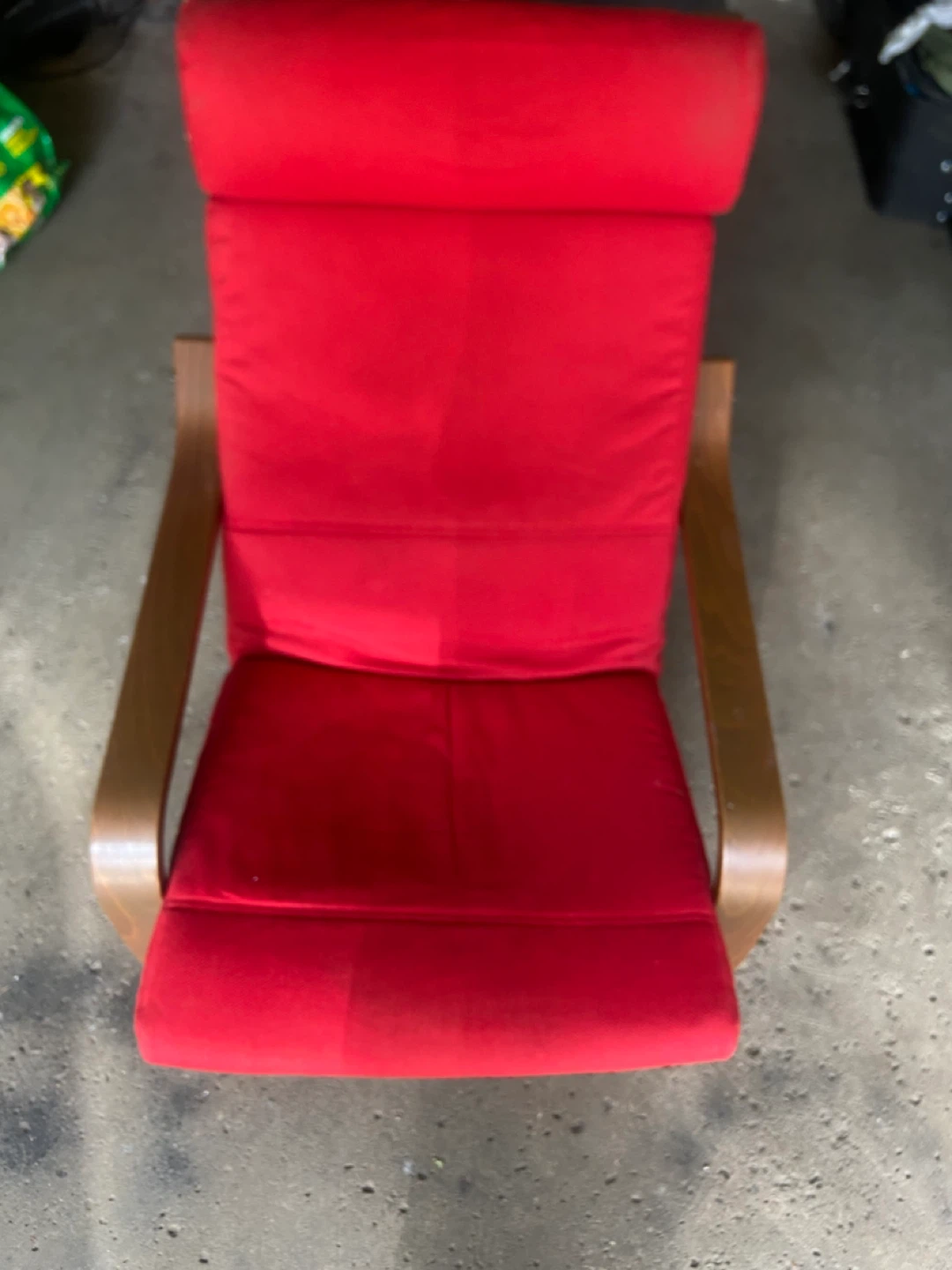 Red Lounge Chair with Ottoman - photo 5