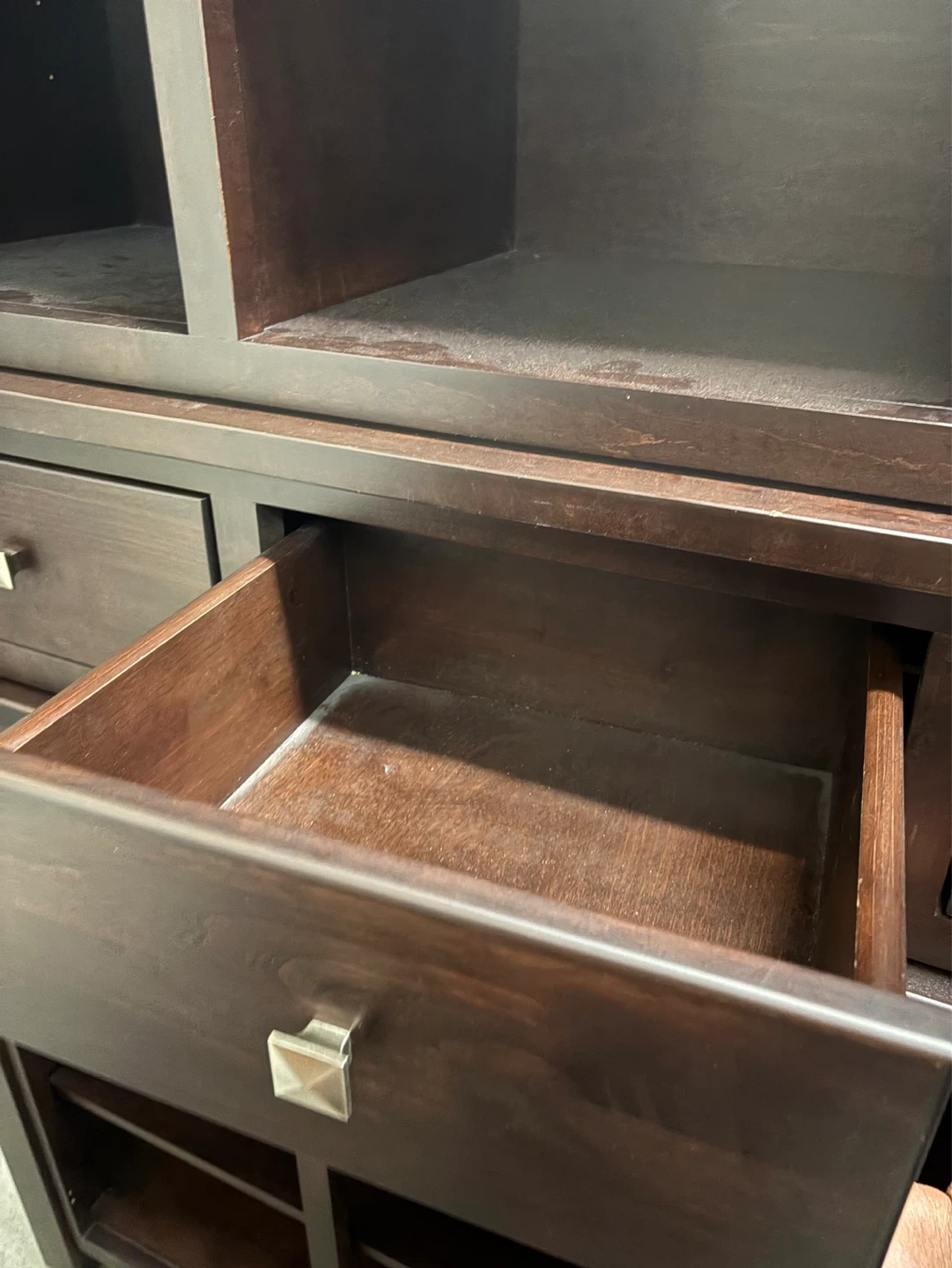 Dark Wood Sideboard Buffet with Hutch and Wine Rack - photo 4