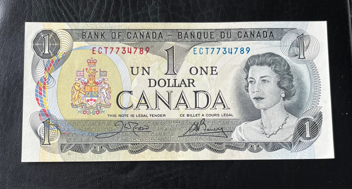 Vintage 1973 parliament Bank of Canada One Dollar Bill (1973) - photo 2