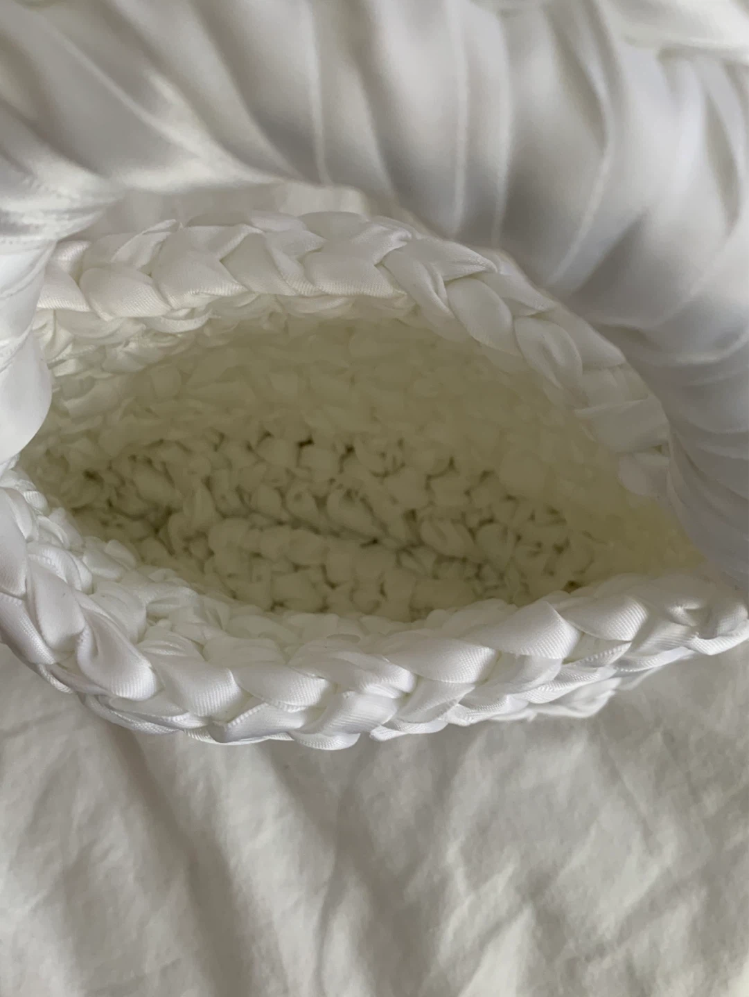 Handmade White Crochet Top Handle Bag - photo 2