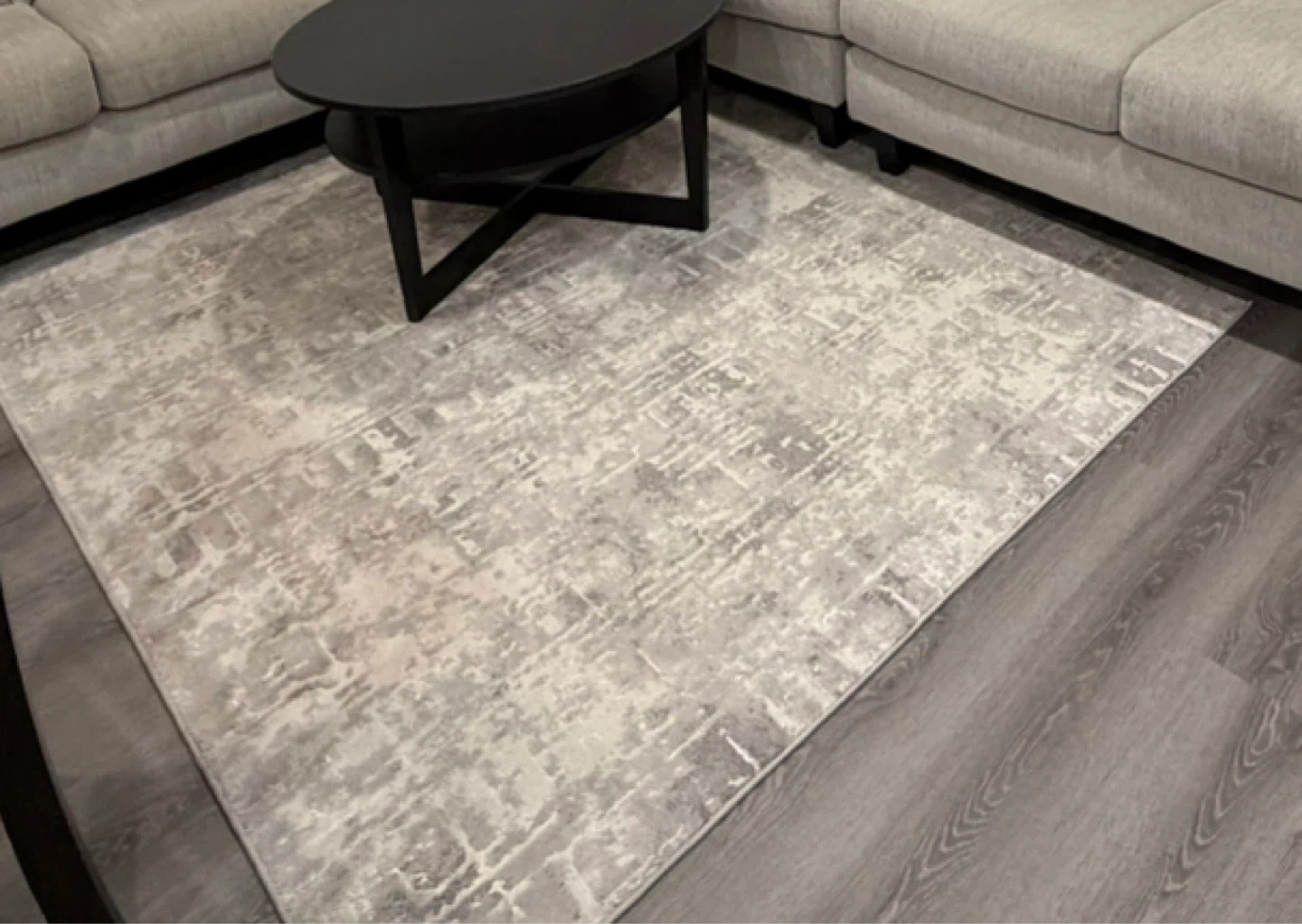 Area Rug - Grey and Cream Abstract Pattern - photo 2
