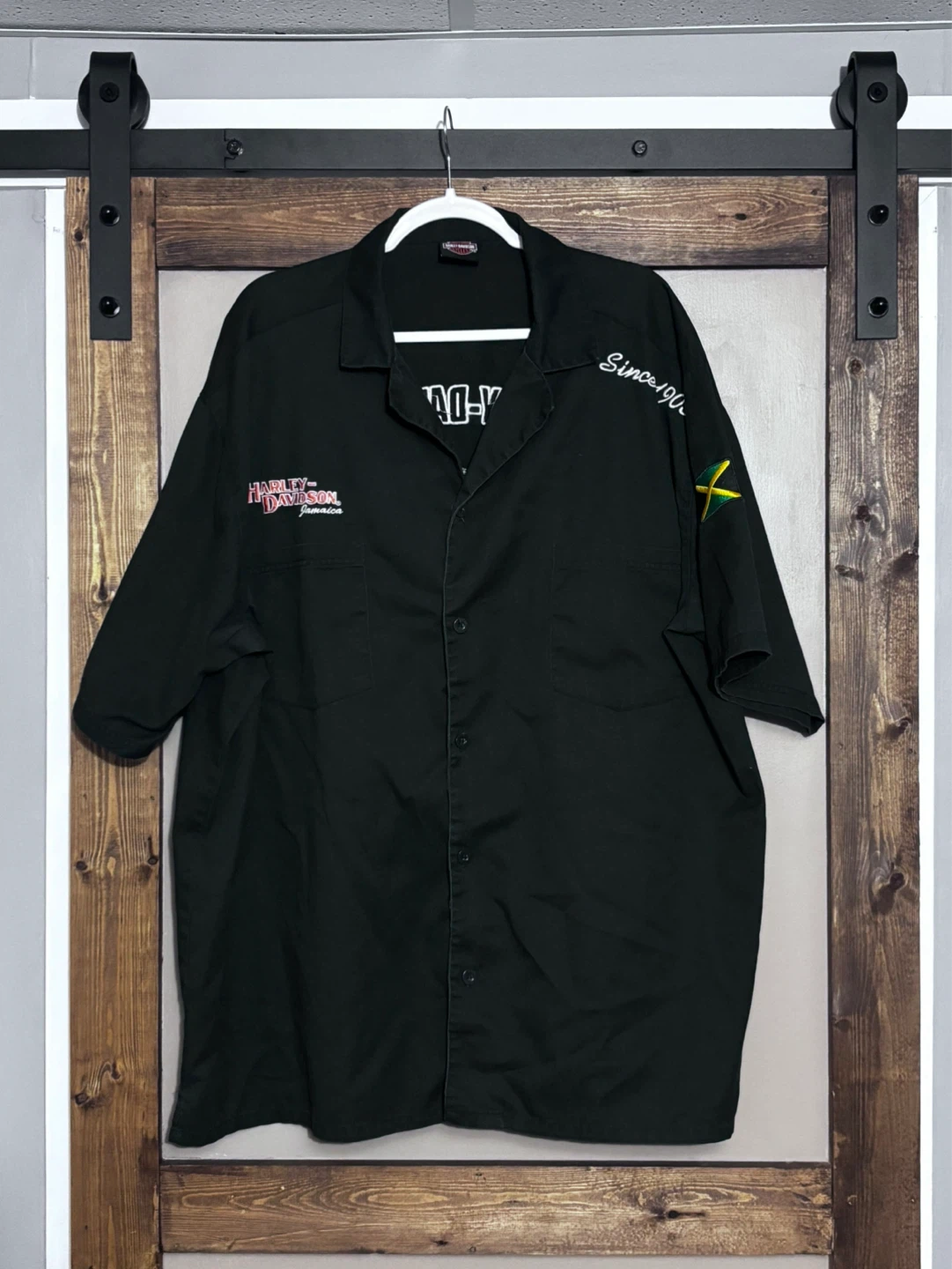 ⚽️Harley-Davidson Jamaica Short Sleeve Button-Up Shirt