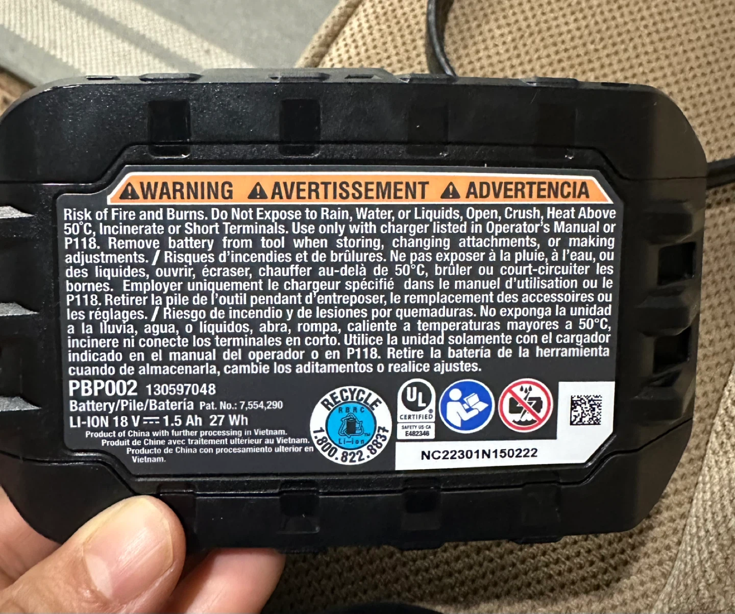 Ryobi 18V ONE+ Lithium-Ion 1.5Ah Battery - photo 2