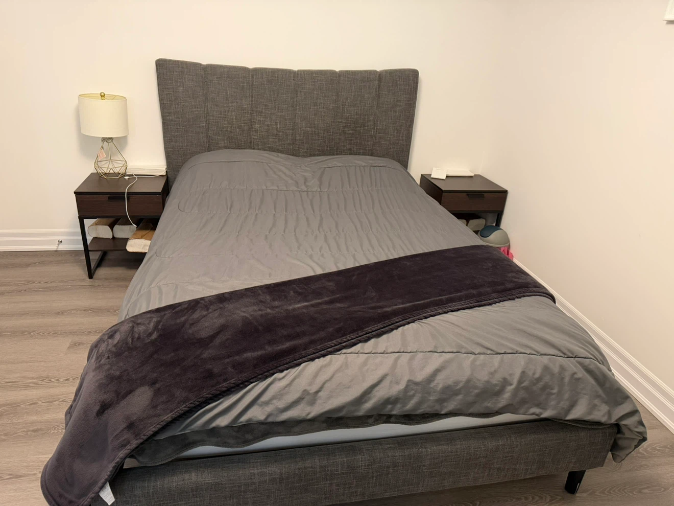 Grey Upholstered Bed Frame
