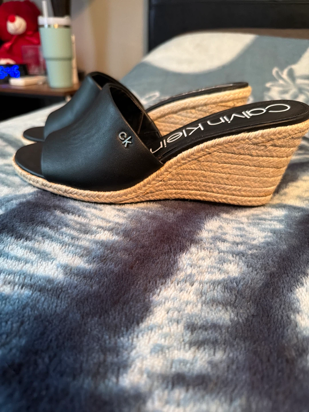 Calvin Klein Black Wedge Espadrille Sandals - photo 2