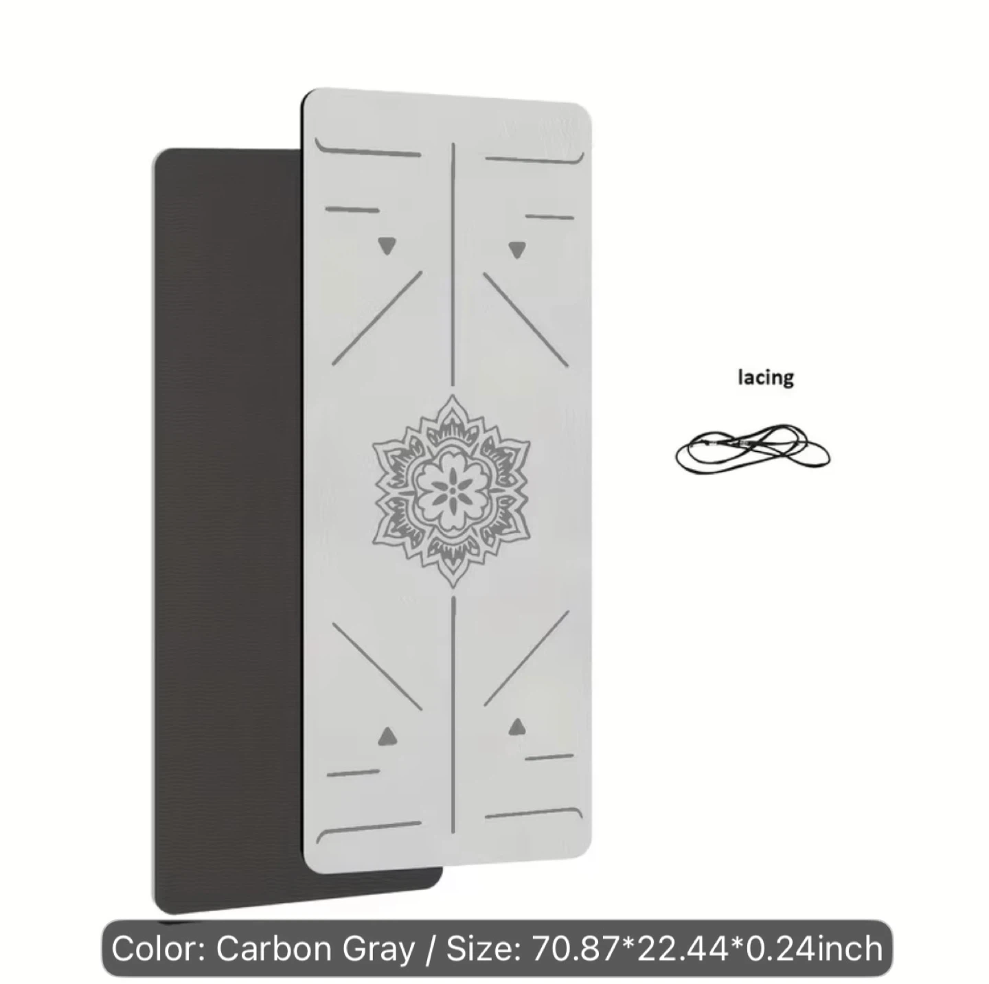 Yoga Mat with Carrying Strap - Carbon Gray