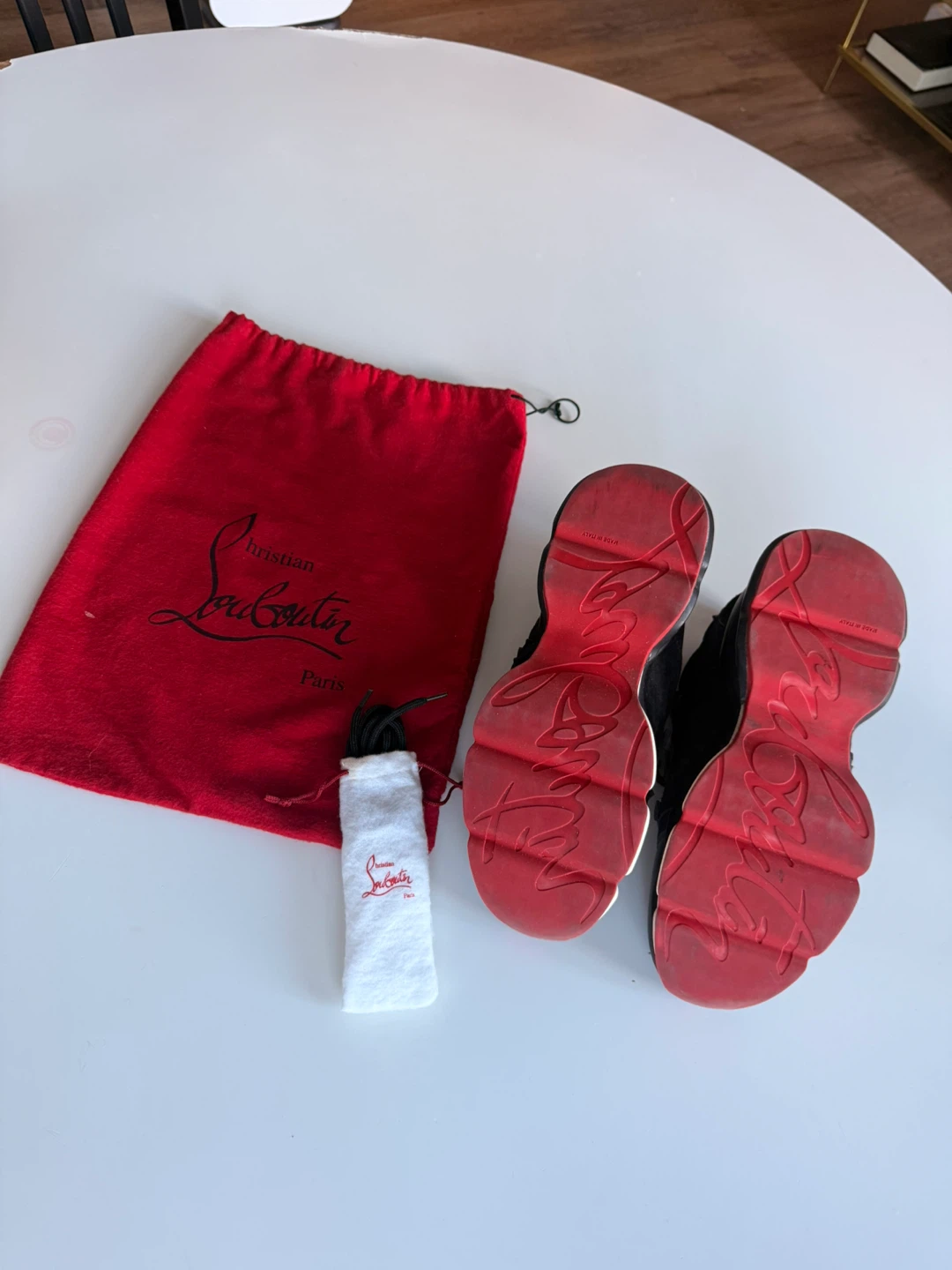 Christian Louboutin Black Sneakers with Dust Bag and Extra Laces - photo 4