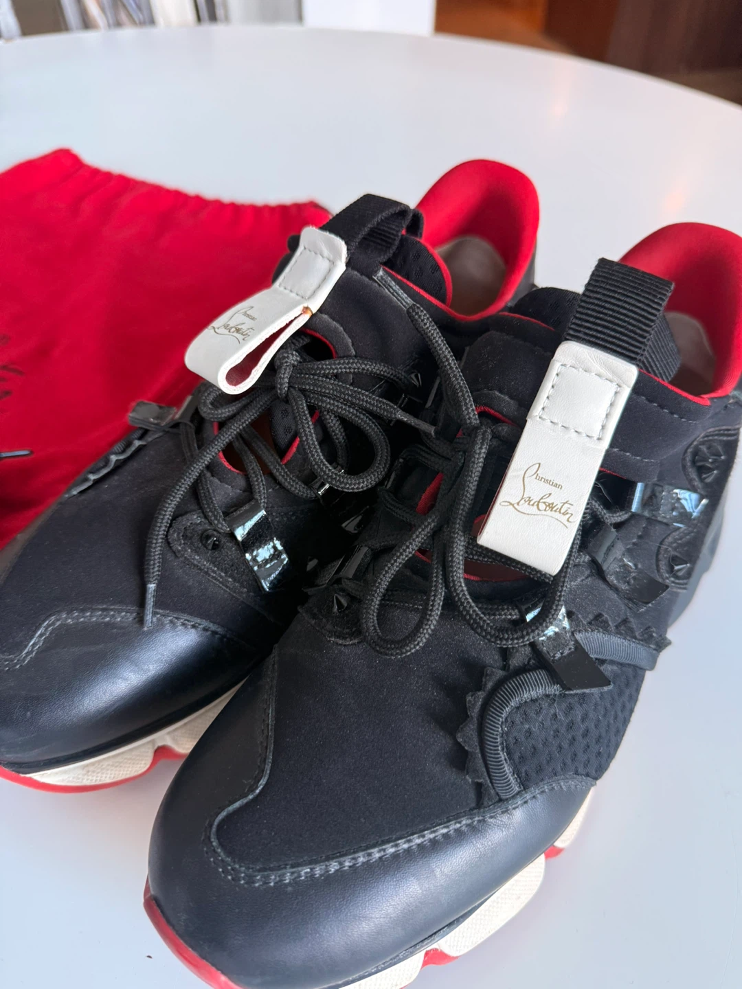 Christian Louboutin Black Sneakers with Dust Bag and Extra Laces - photo 5