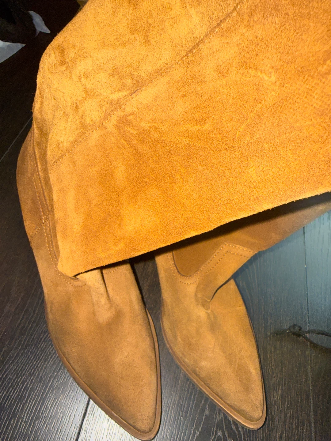 Cognac Leather Ankle Boots Size 37
