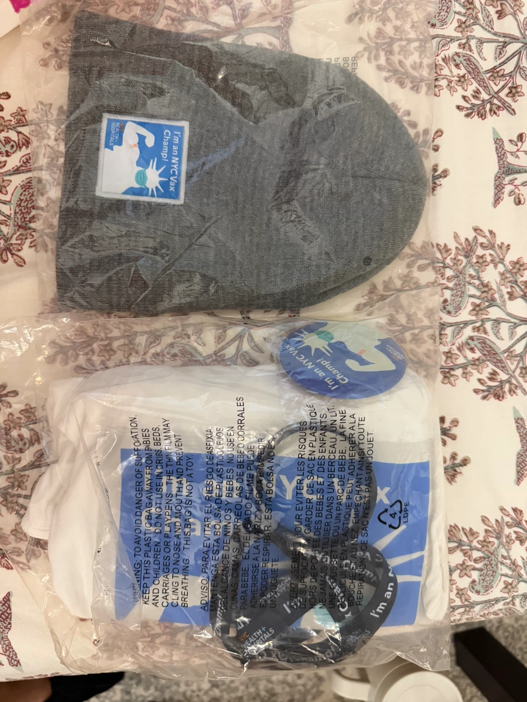 NYC Vax Champ Beanie and T-shirt Set