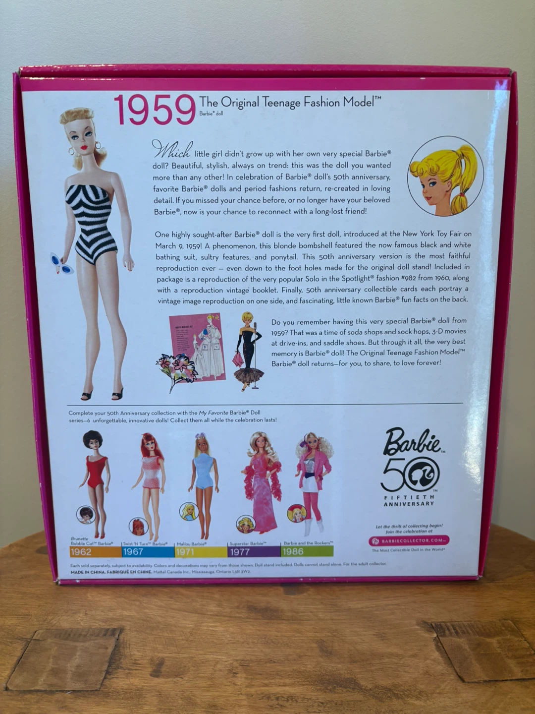 Barbie 50th Anniversary Collector Edition 1959 Doll - photo 2
