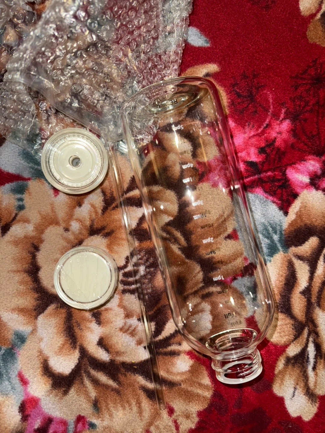 Brand new Glass Water Bottle with Time Markings - photo 5