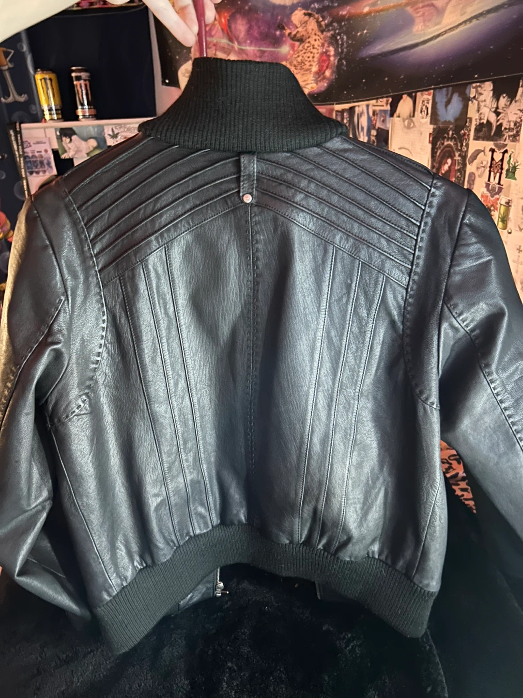 DANIER Women’s Black Leather Floral Lining Jacket - photo 2