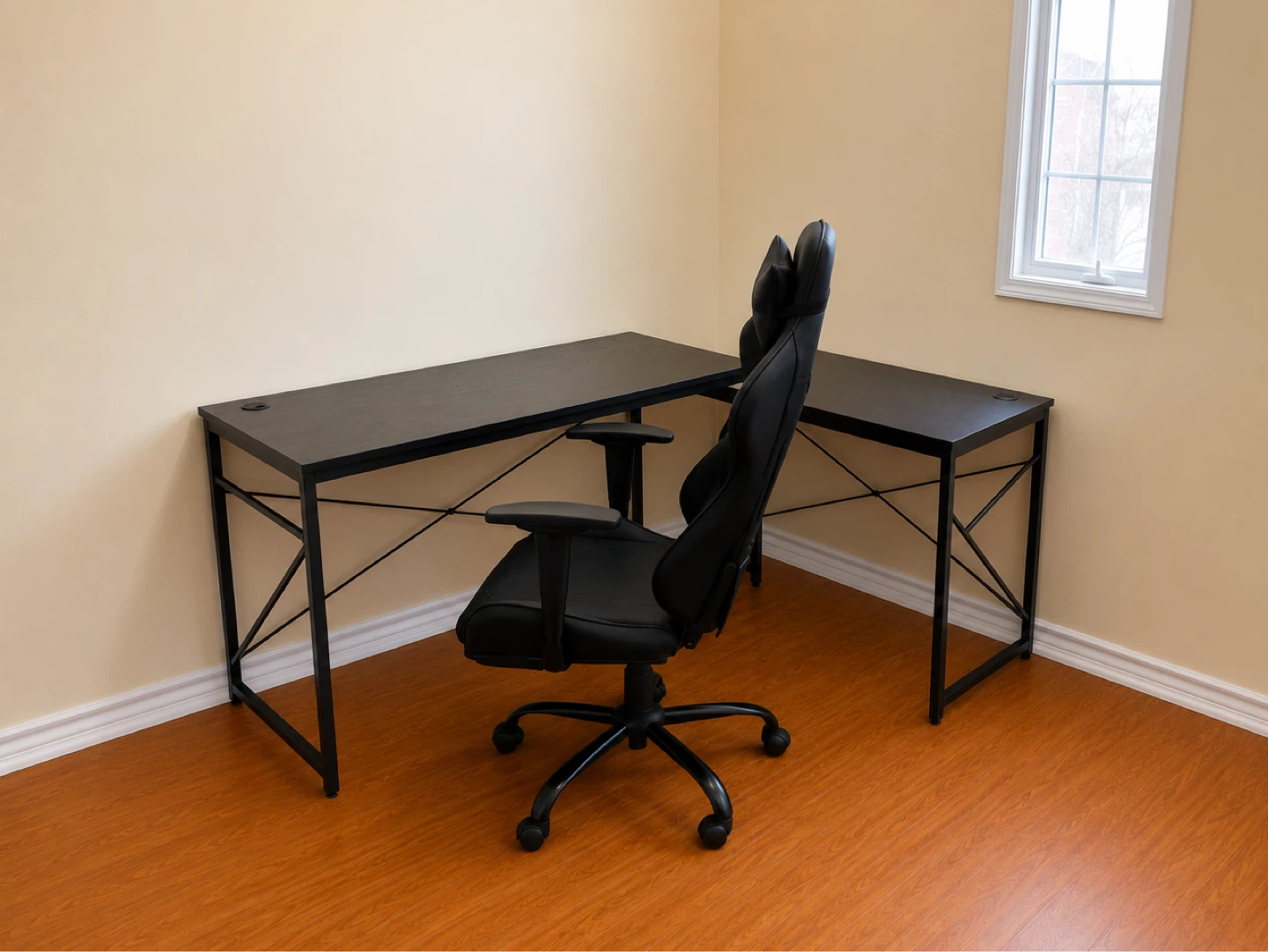 Bexvue L-Shaped Desk and Ergonomic Chair