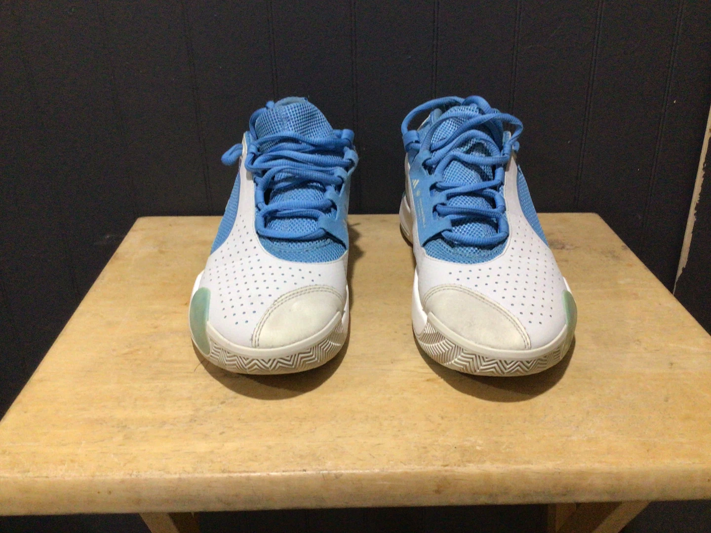 Adidas Lightstrike White & Blue Basketball Sneakers
