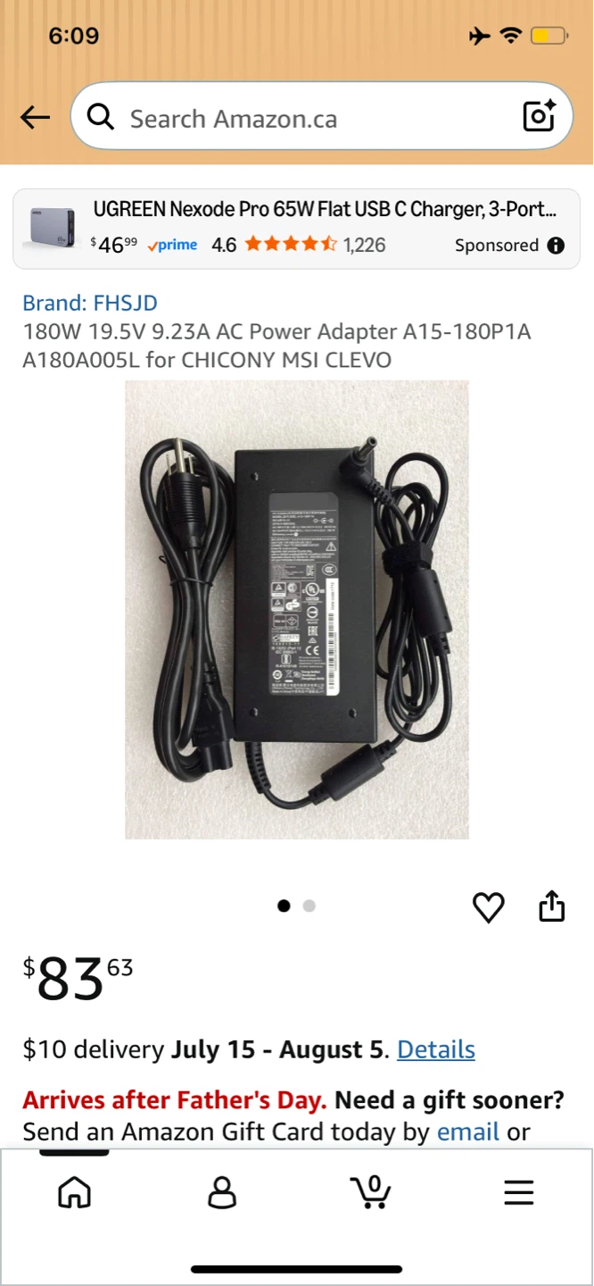 AC Power Adapter 180W 19.5V 9.23A