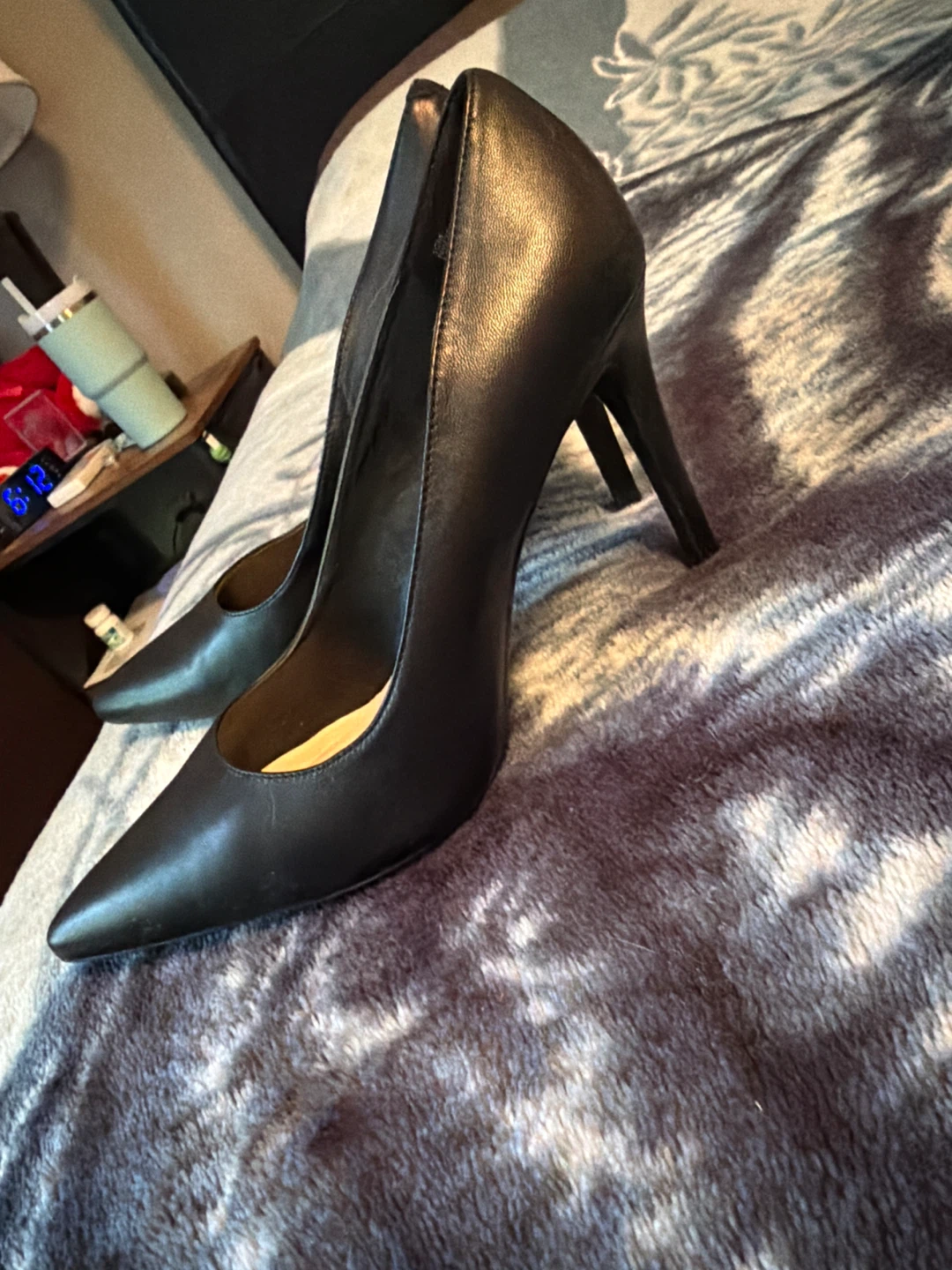 Nine West Black Leather Pointed Toe Heels - photo 2