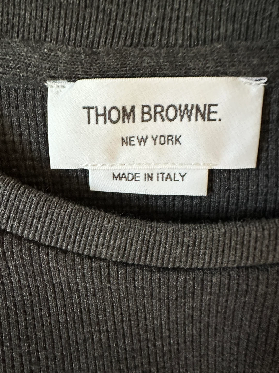 Authentic Thom Browne Grey Cotton Thermal Shirt - photo 2