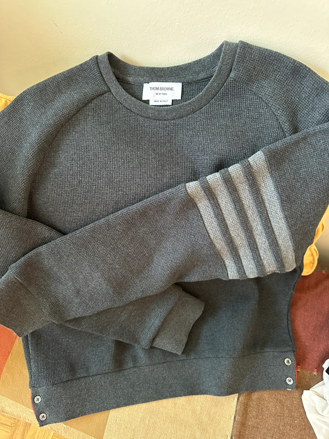 Authentic Thom Browne Grey Cotton Thermal Shirt